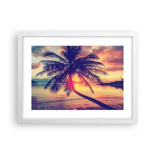 Plakat i hvid ramme - En aften under palmerne - 40x30 cm
