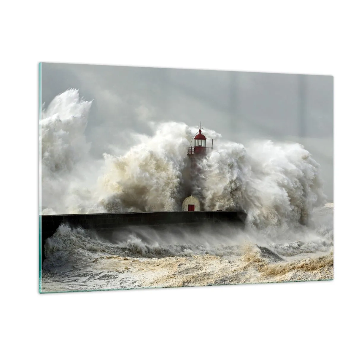 Billede på glas - Havets vrede - 120x80 cm