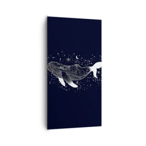 Lærredstryk - Billede på lærred - I universets ocean - 65x120 cm