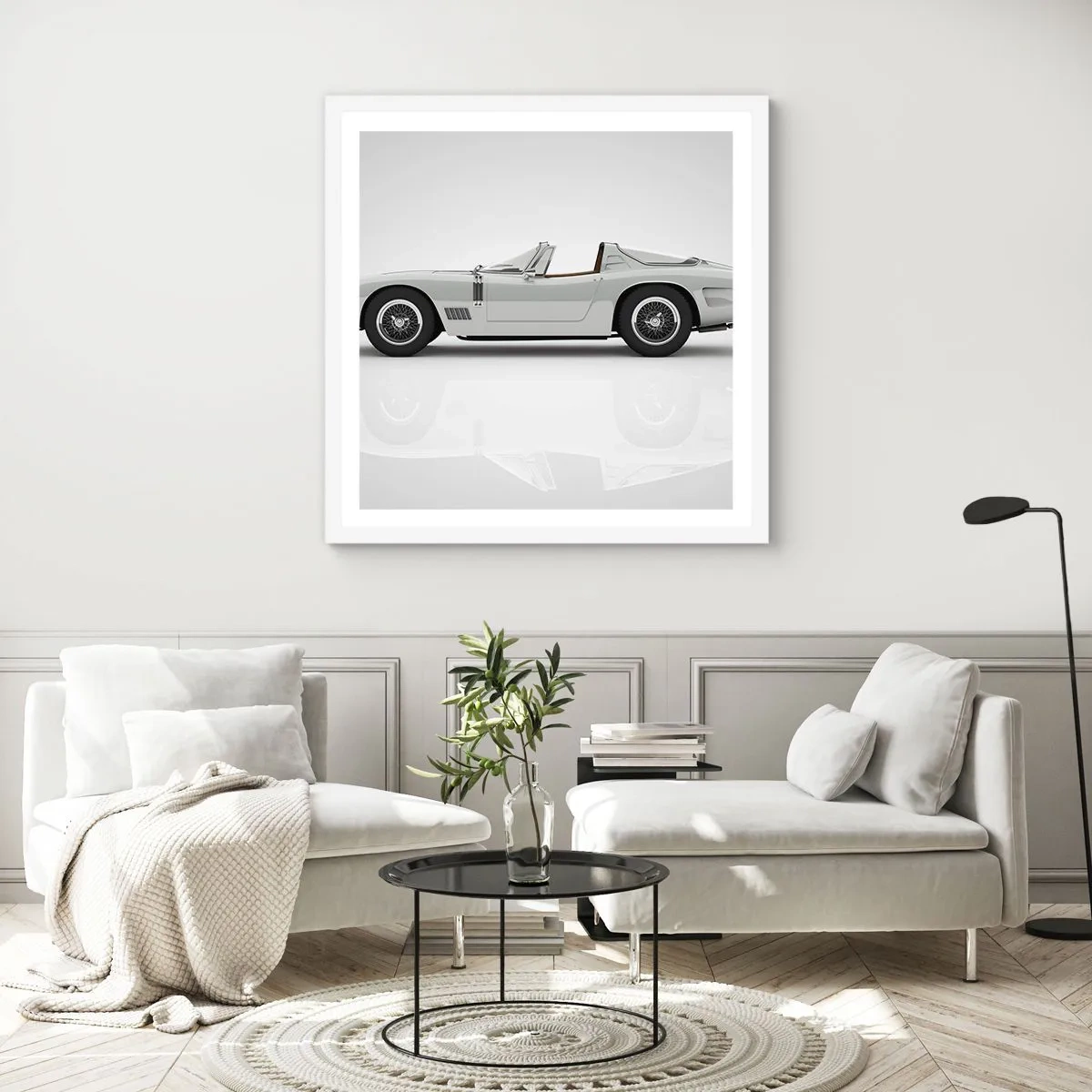 Plakat i hvid ramme - Løftet om sjov - 30x30 cm