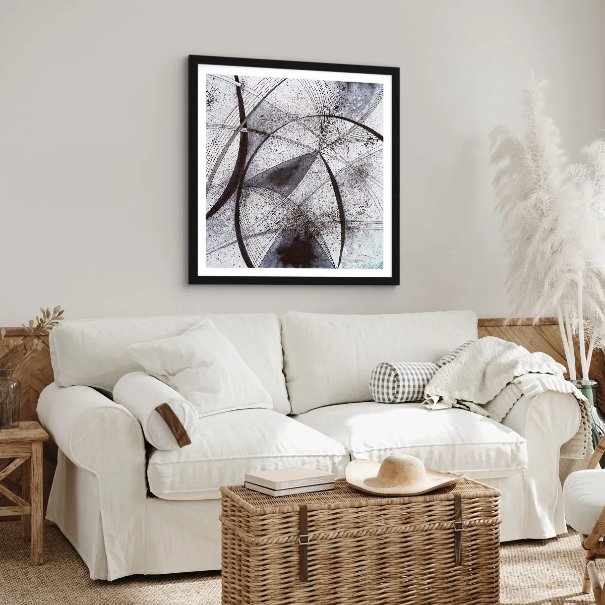 Plakat i sort ramme - Futuristisk fantasi - 30x30 cm
