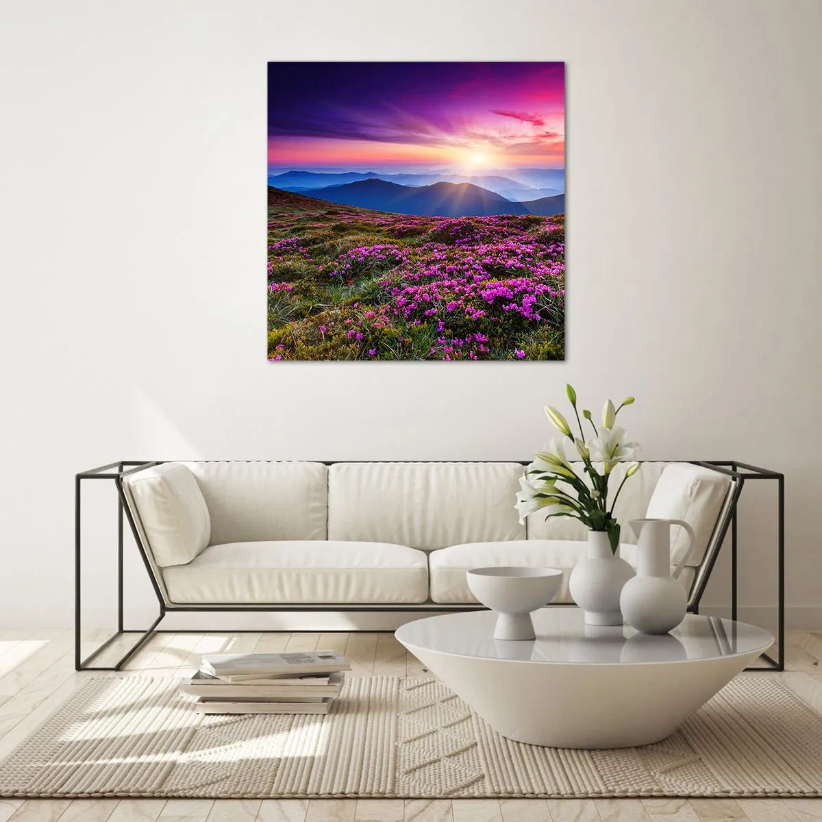 Billede på glas - Urter duftede friske bundter fra niw - 30x30 cm