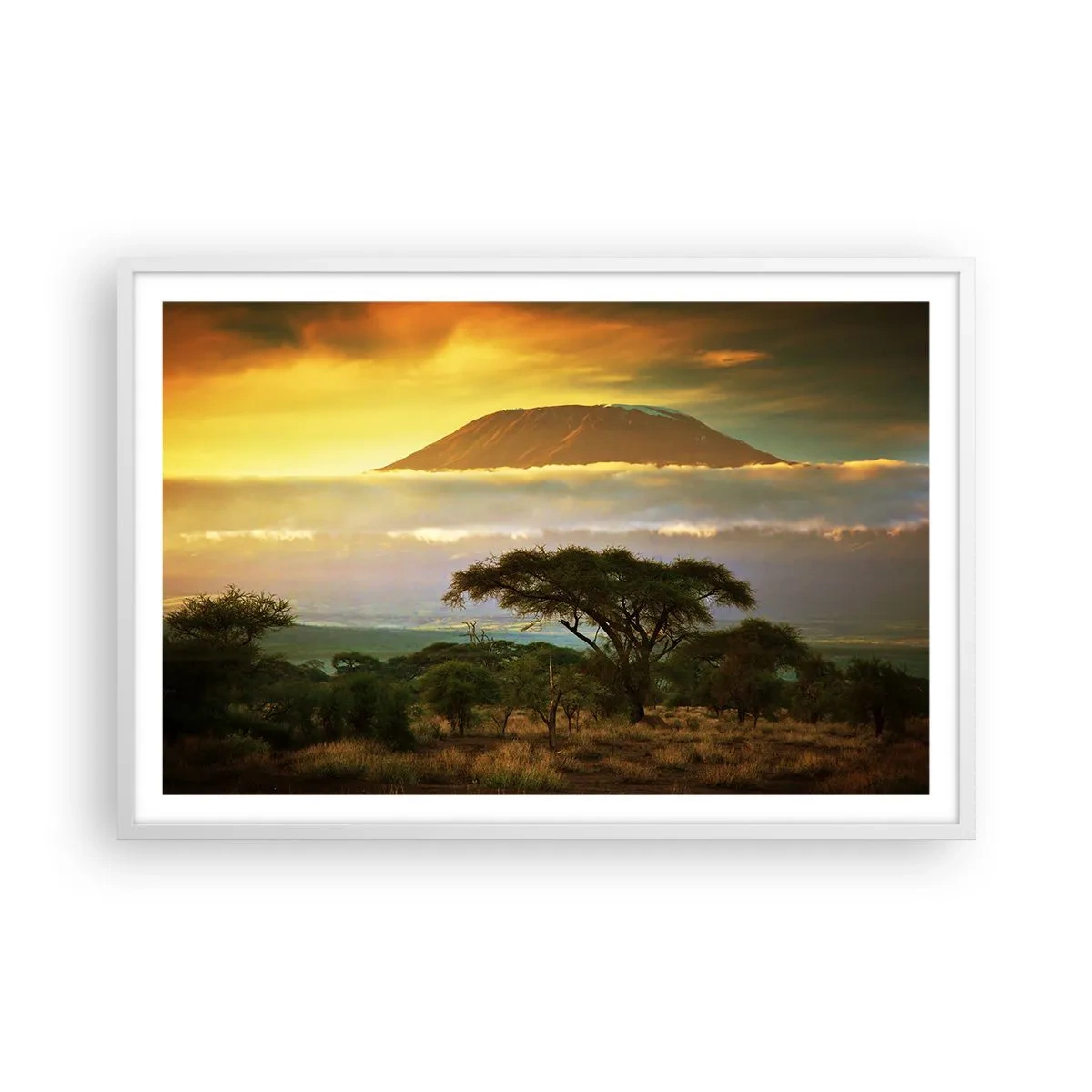 Plakat i hvid ramme - En rejsendes drøm - 91x61 cm