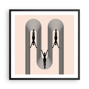 Plakat i sort ramme - På hovedet nedad - 60x60 cm