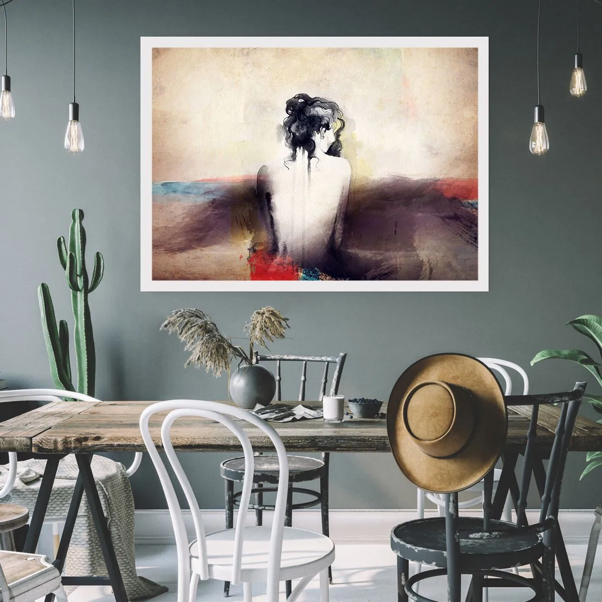 Plakat - Glatte linjer, ovale former - 91x61 cm