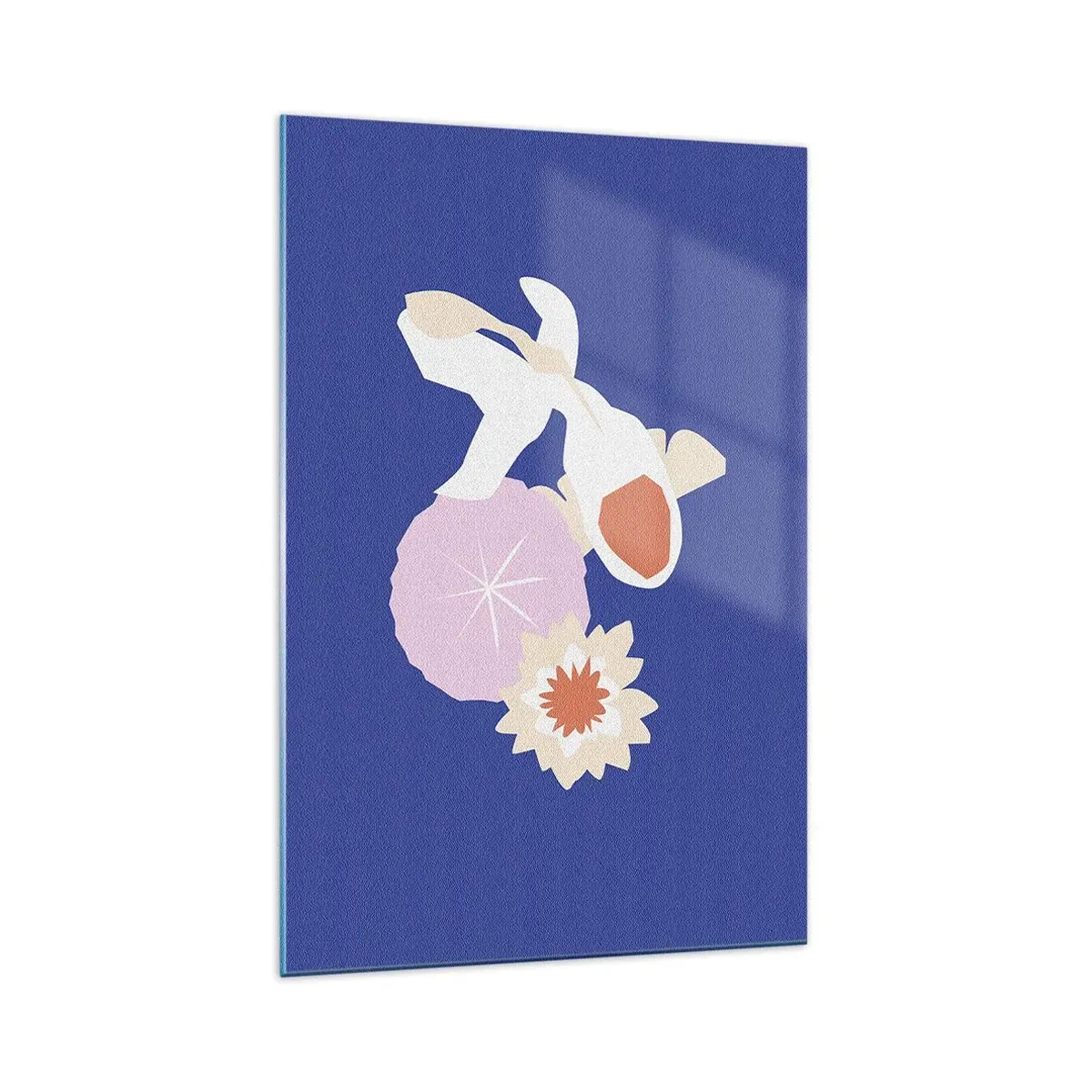 Billede på glas - Sammensætning af blomster og knopper - 70x100 cm