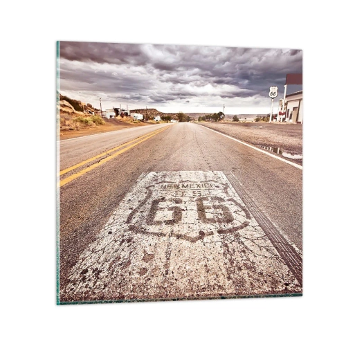 Billede på glas - Mother Road - amerikansk legende - 70x70 cm