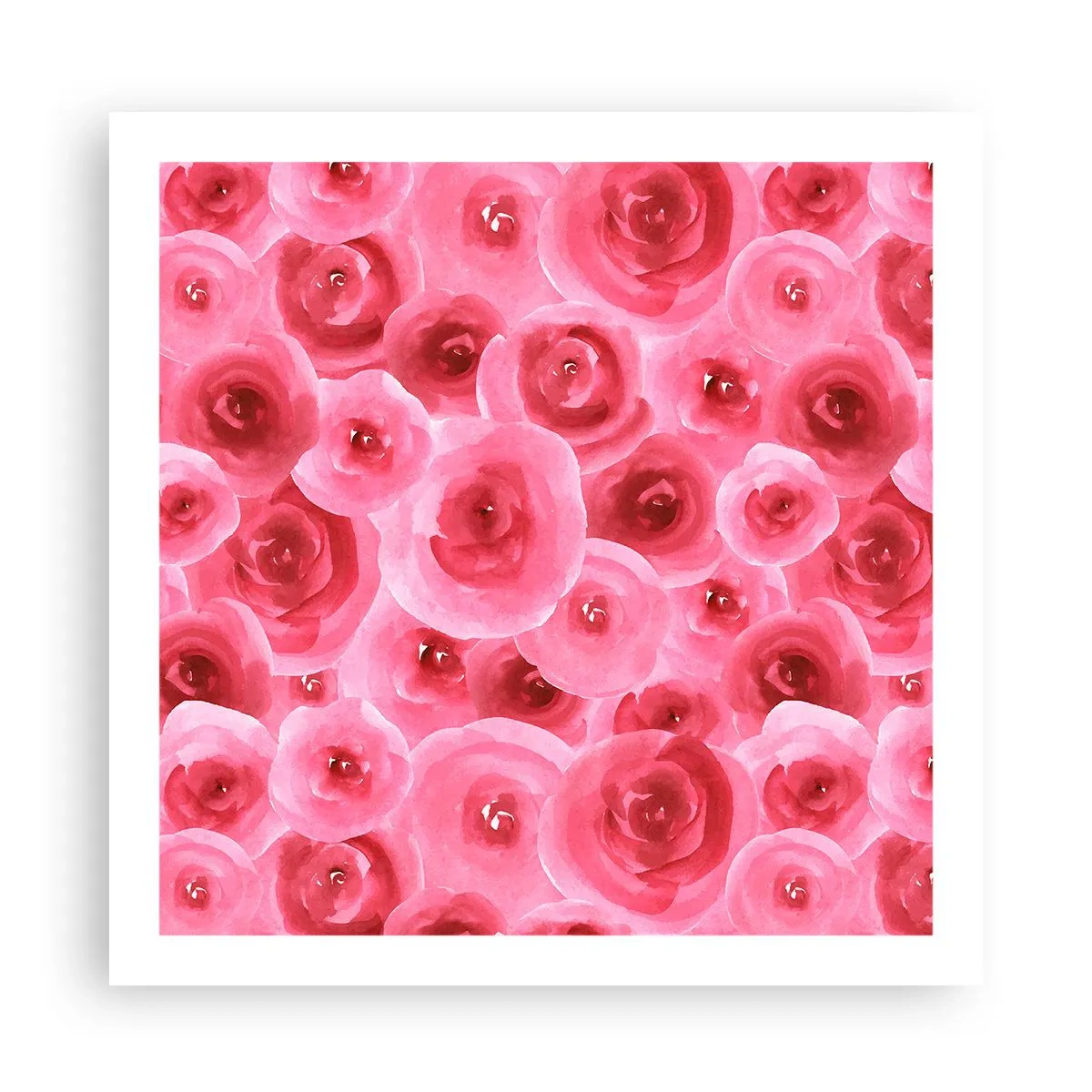 Plakat - Roser under og over - 60x60 cm