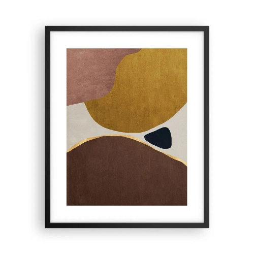Plakat i sort ramme - Abstraktion - et sted i rummet - 40x50 cm