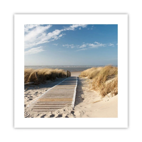 Plakat - Bag klitten, i græssets summen - 40x40 cm