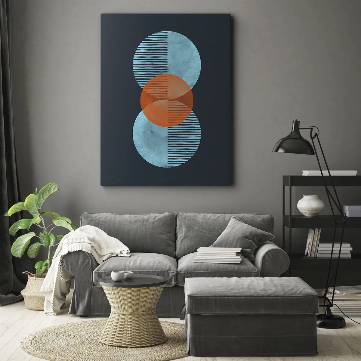 Lærredstryk - Billede på lærred - Symmetrisk sammensætning - 70x100 cm