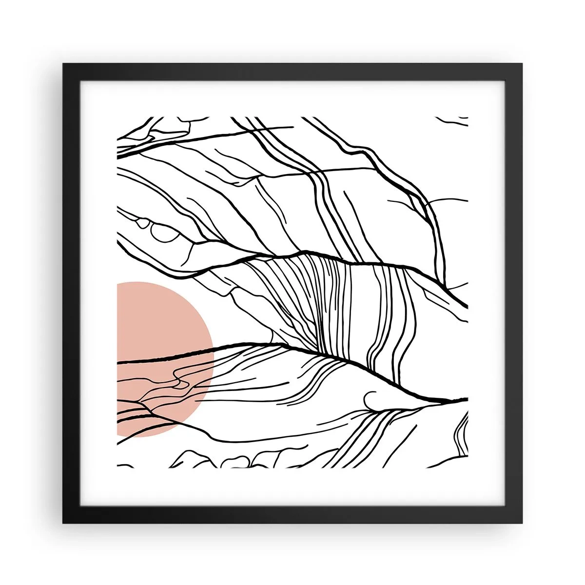 Plakat i sort ramme - I et netværk af kviste - 40x40 cm