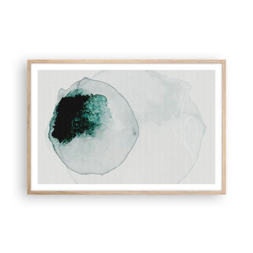 Plakat i ramme af lyst egetræ - I en dråbe vand - 91x61 cm