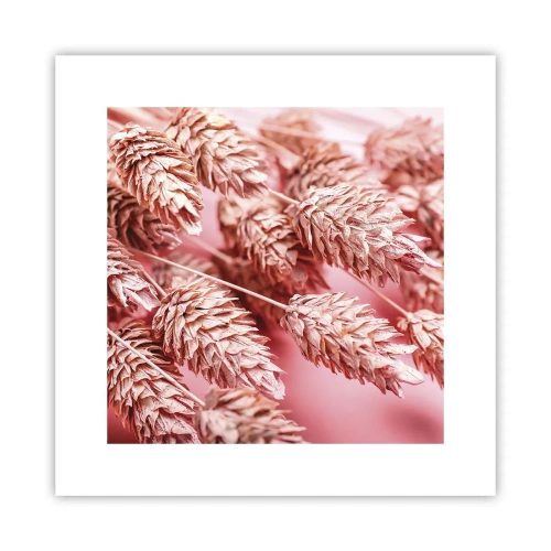 Plakat - Blomsterkaskade i lyserødt - 30x30 cm