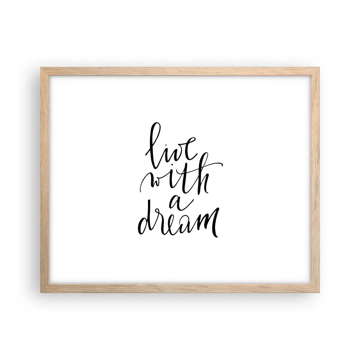 Plakat i ramme af lyst egetræ - Of course - 50x40 cm