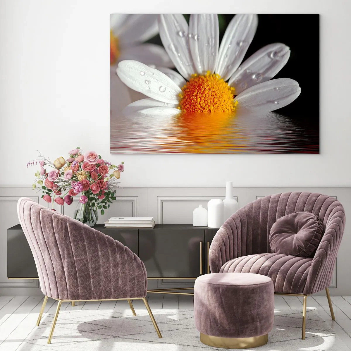 Billede på glas - Den opgående sol på margaret - 100x70 cm