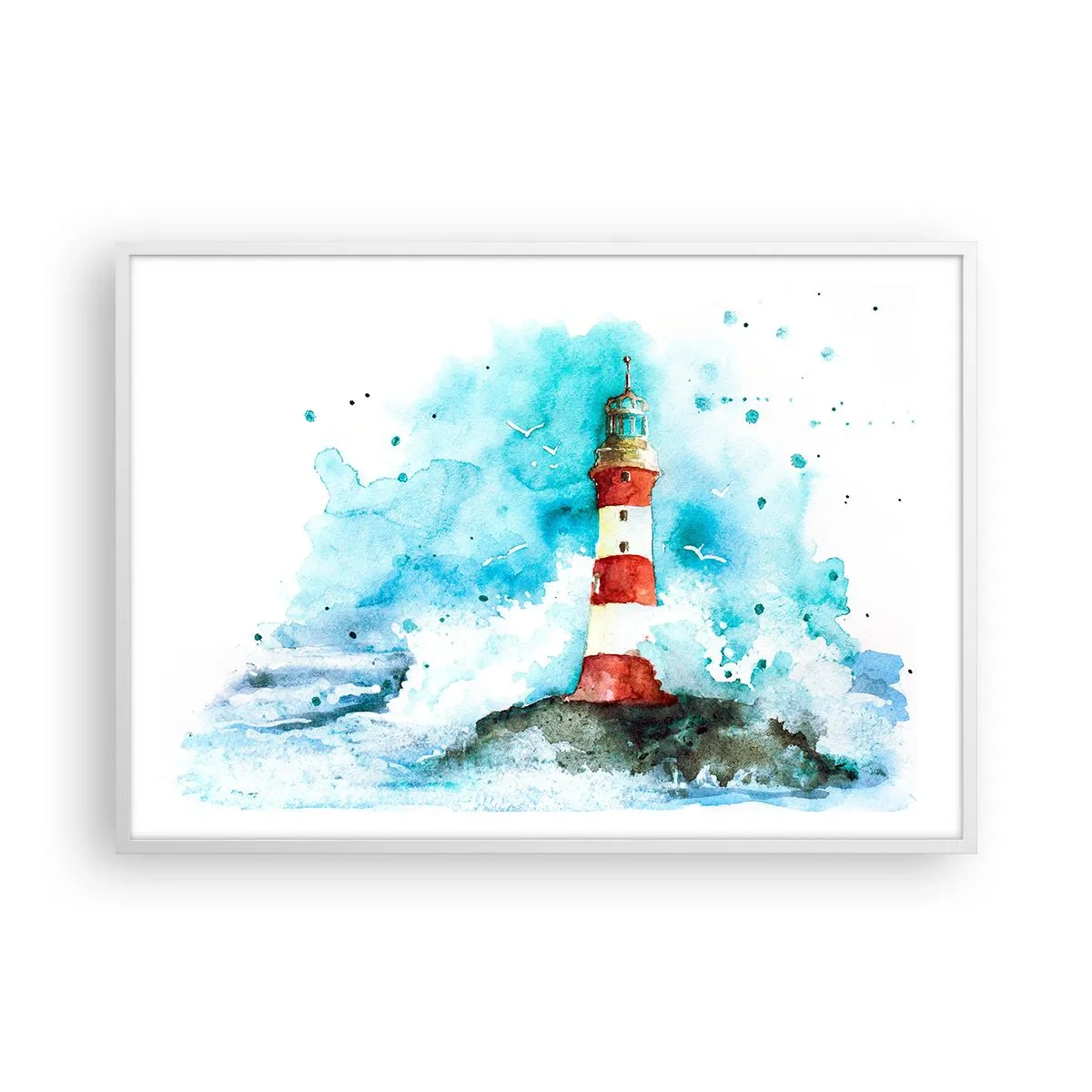 Plakat i hvid ramme - Elementernes enhed - 100x70 cm