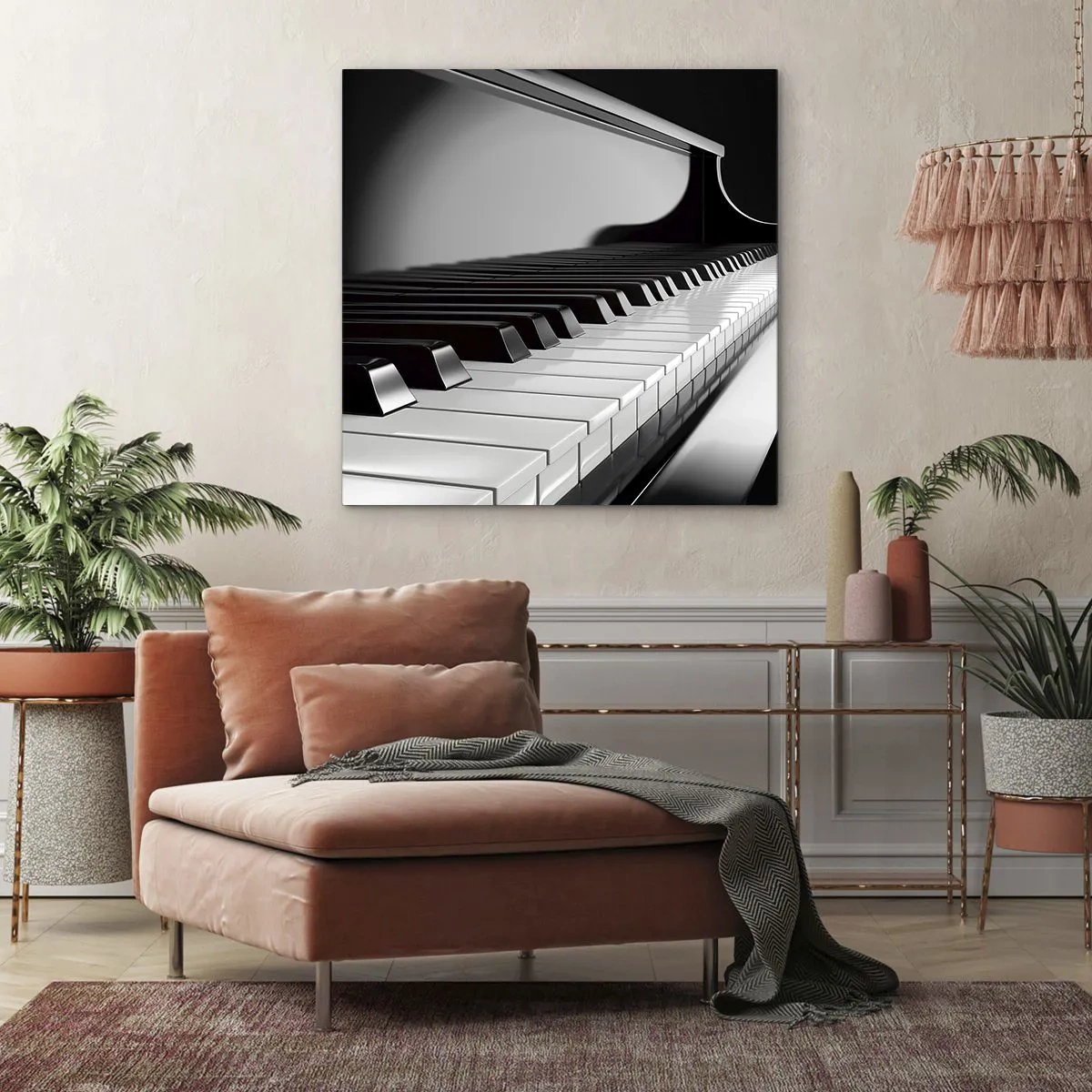 Lærredstryk - Billede på lærred - Harmoni af former og farver - 70x70 cm