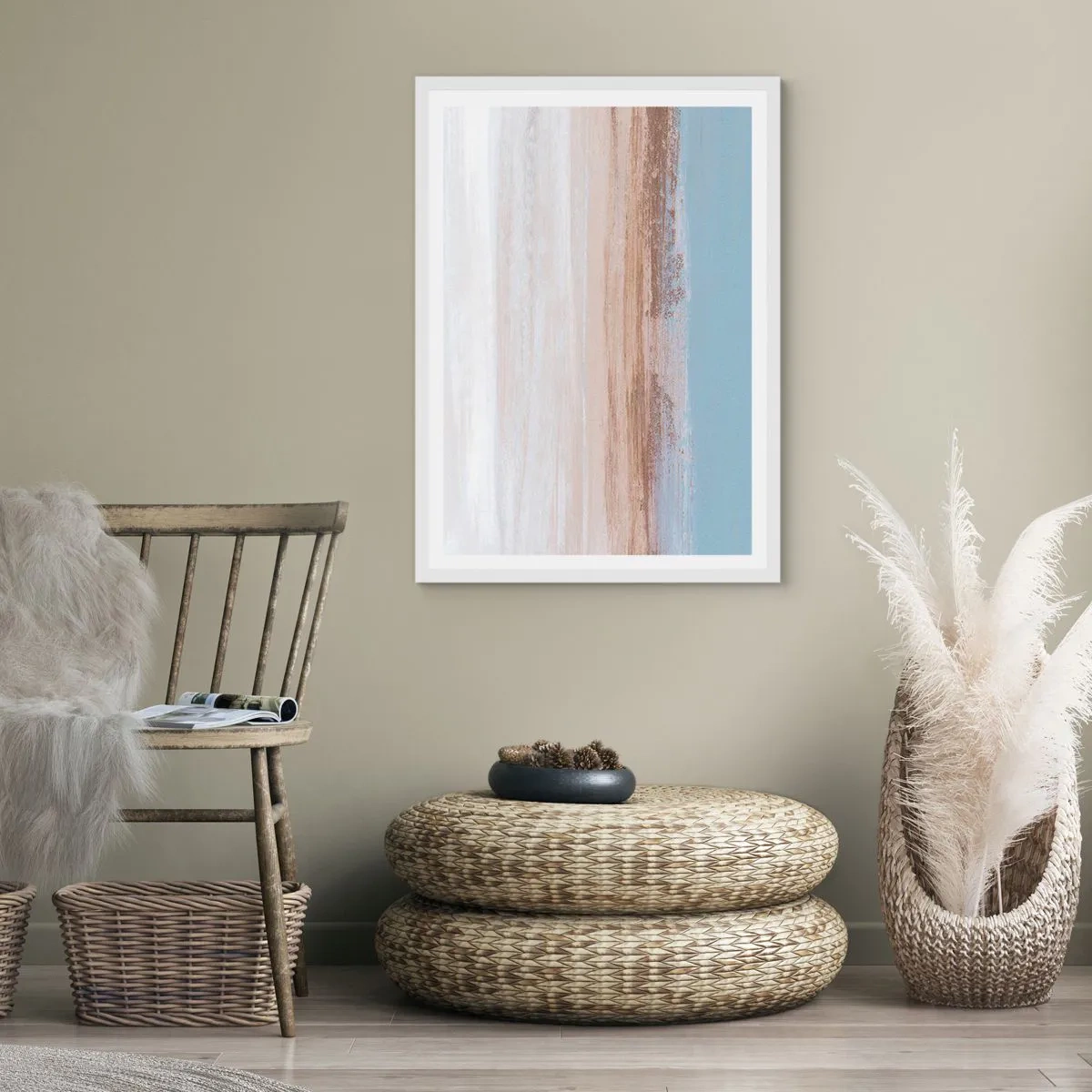 Plakat i hvid ramme - Tvetydigt landskab - 30x40 cm