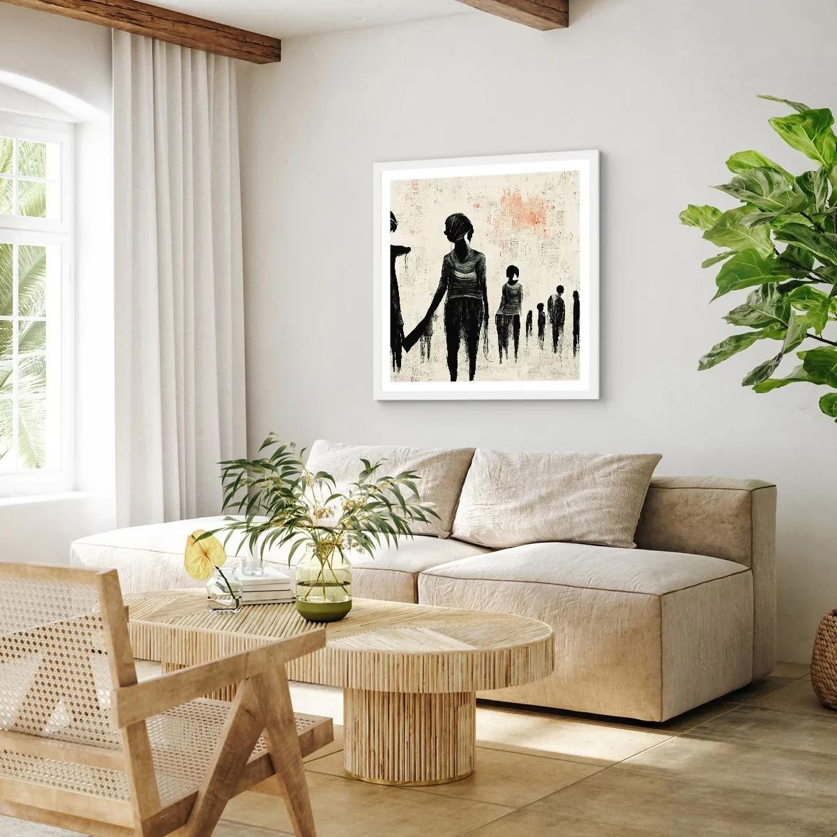 Plakat i hvid ramme - Mod ensomhed - 60x60 cm