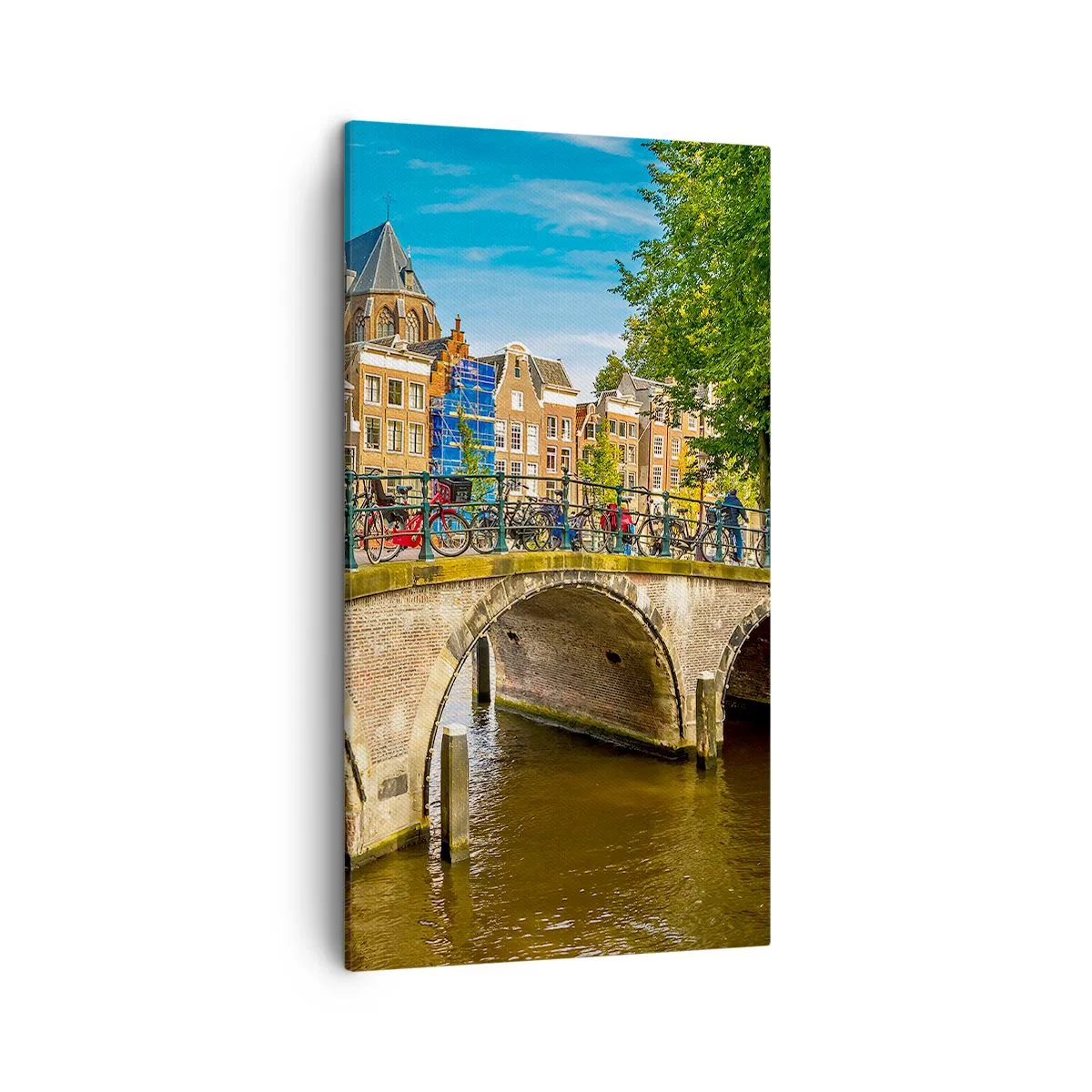 Lærredstryk - Billede på lærred - Forår ved kanalen - 45x80 cm
