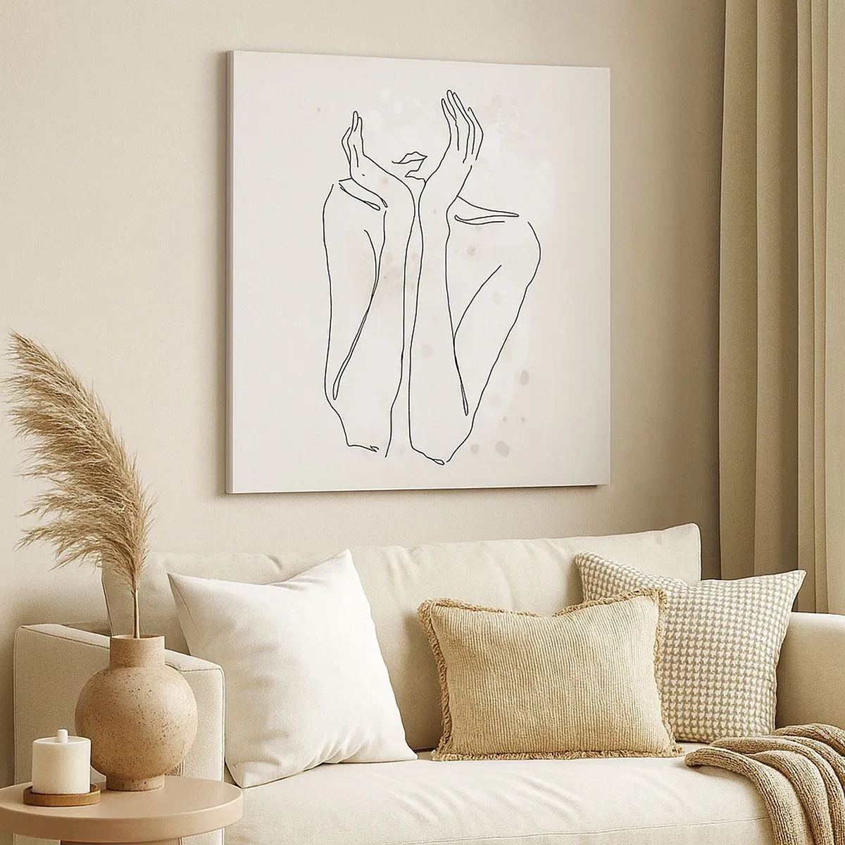 Lærredstryk - Billede på lærred - En drømmende stund - 30x30 cm