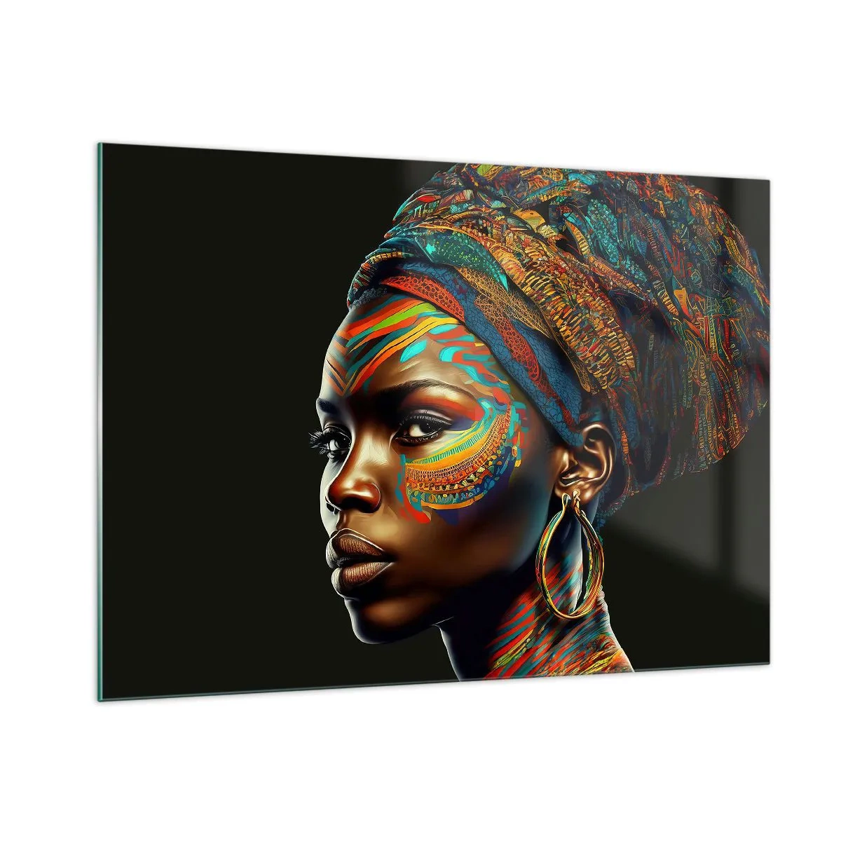 Billede på glas - Afrikansk dronning - 100x70 cm