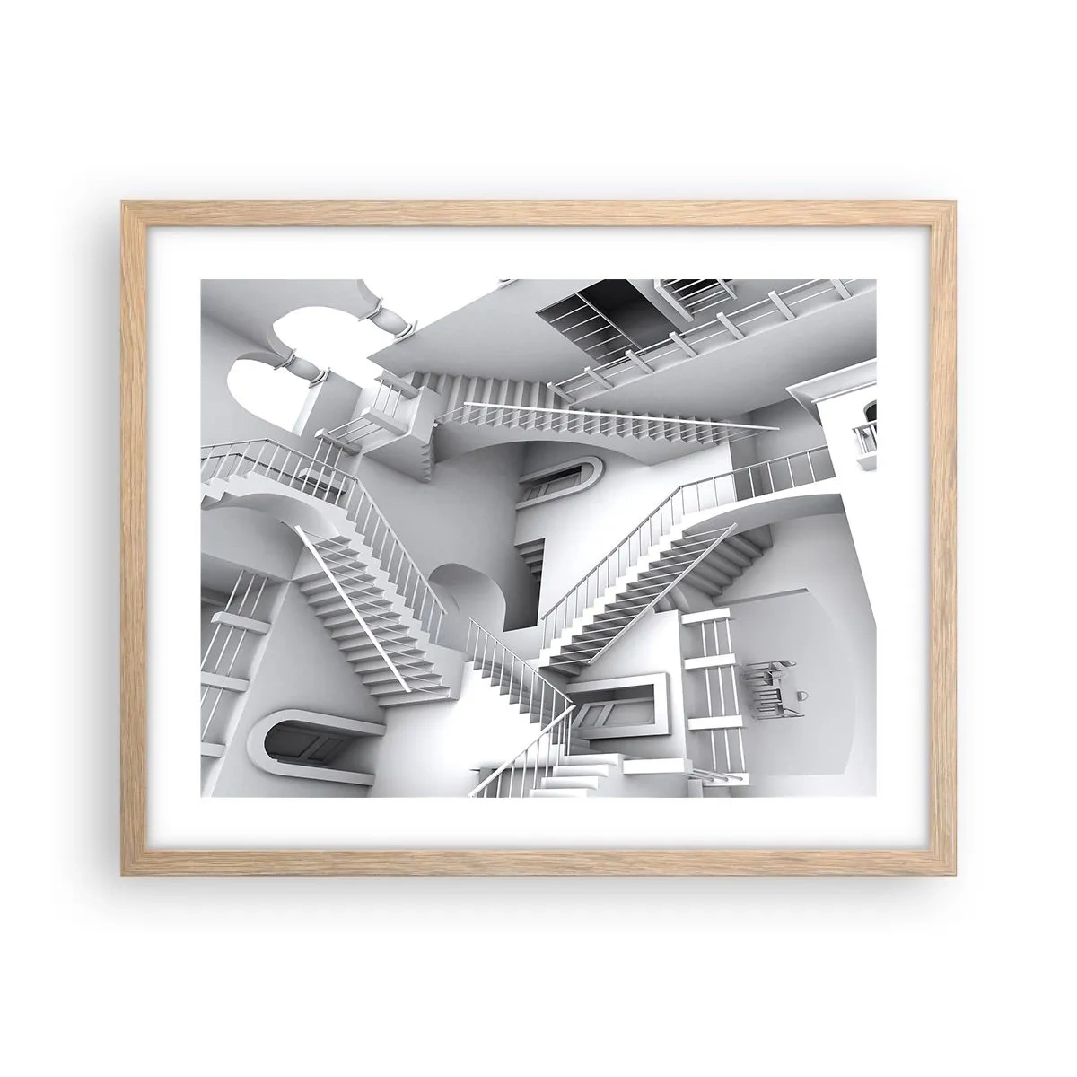 Plakat i ramme af lyst egetræ - Rummets paradokser - 50x40 cm