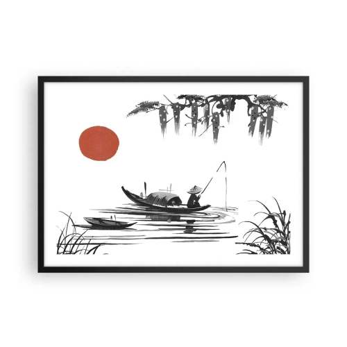 Plakat i sort ramme - En asiatisk eftermiddag - 70x50 cm