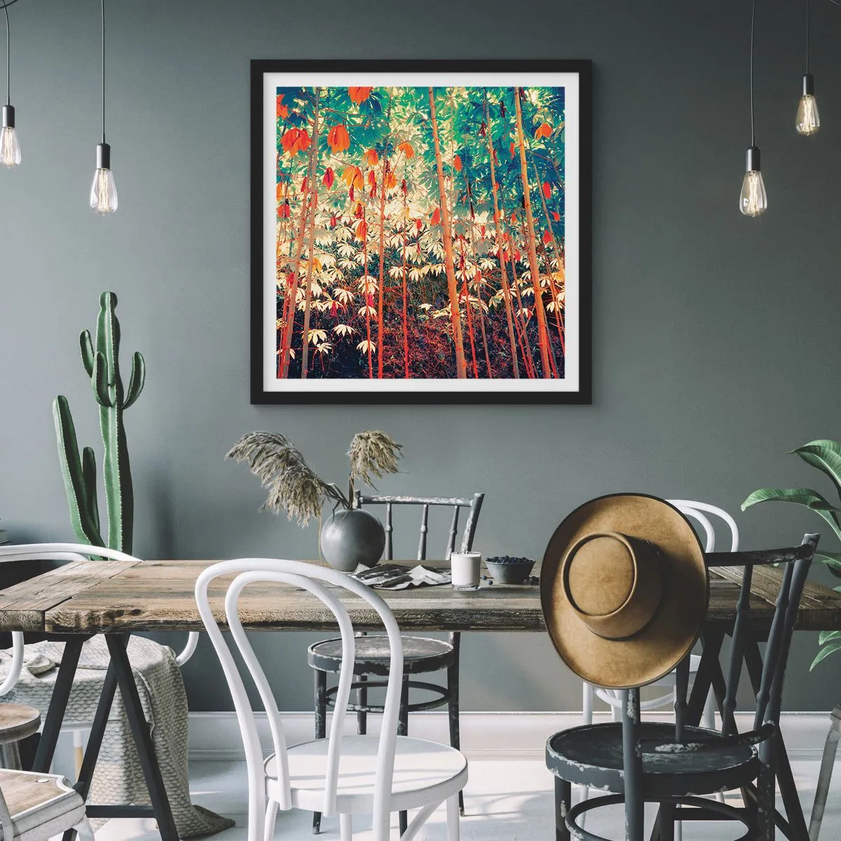 Plakat i sort ramme - Bladenes hemmelige liv - 60x60 cm