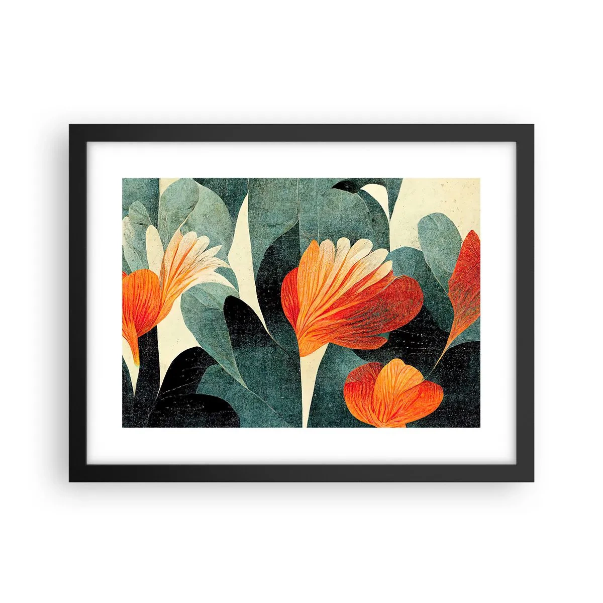 Plakat i sort ramme - Varmen fra troperne og køligheden fra det grønne - 40x30 cm