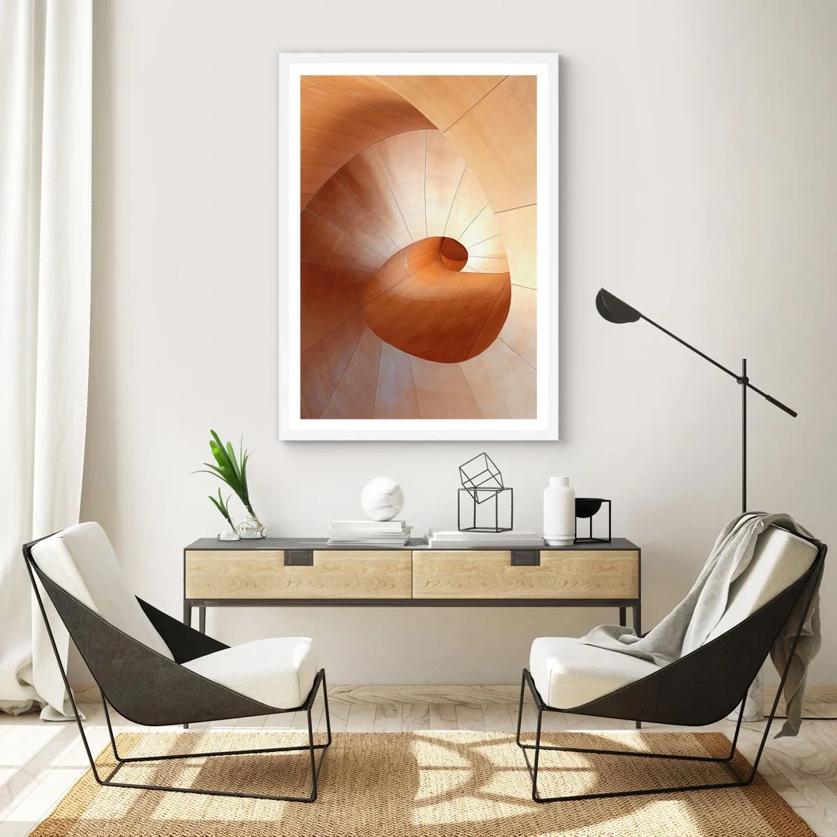 Plakat i hvid ramme - Arkitektonisk serpentin - 50x70 cm