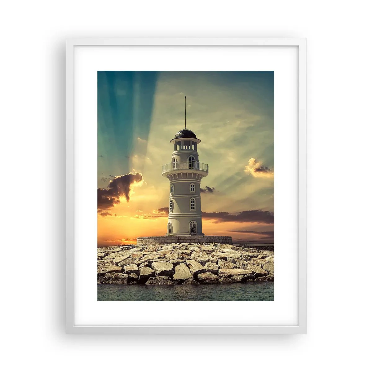 Plakat i hvid ramme - Lys - Godhed - Skønhed - 40x50 cm