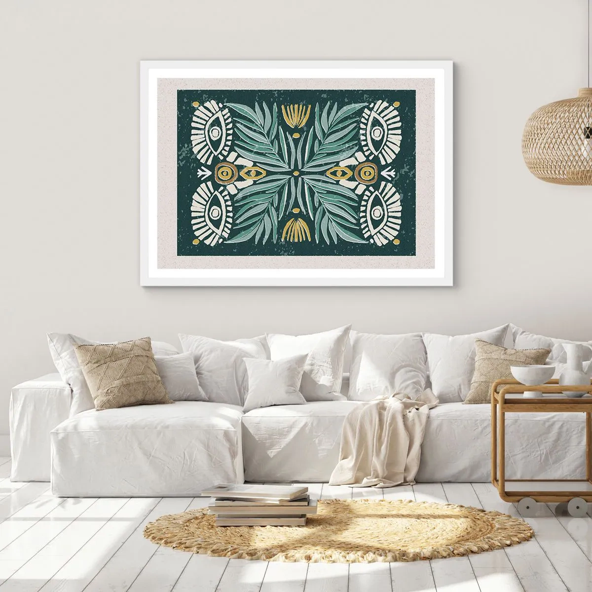 Plakat i hvid ramme - Som en folkeudskæring - 40x30 cm