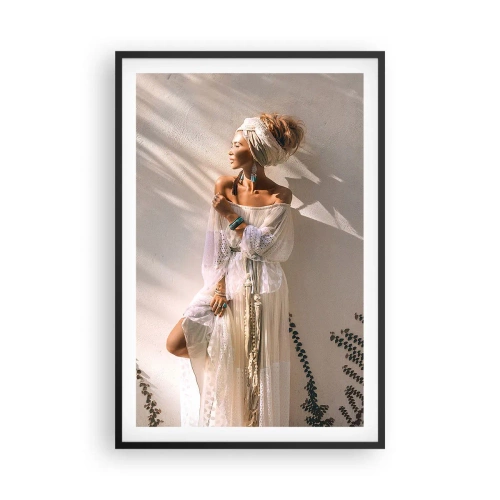 Plakat i sort ramme - Solen og pigen - 61x91 cm