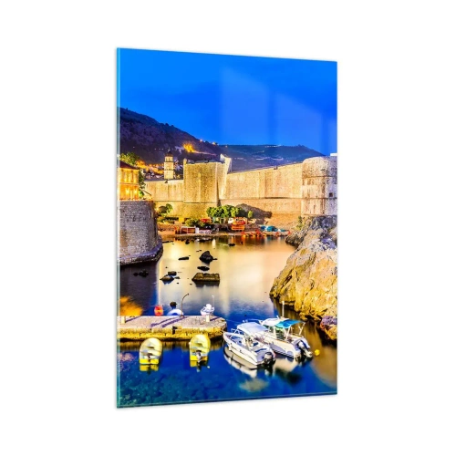 Billede på glas - En lysende nat på Adriaterhavet - 80x120 cm