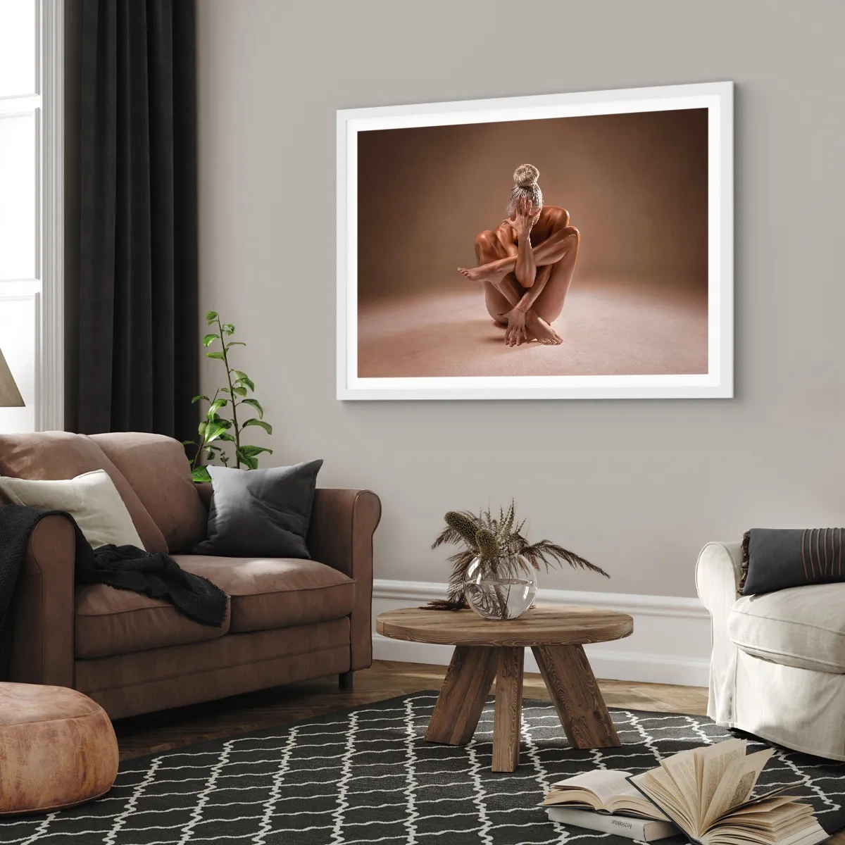 Plakat i hvid ramme - Enhed mellem krop og ånd - 91x61 cm