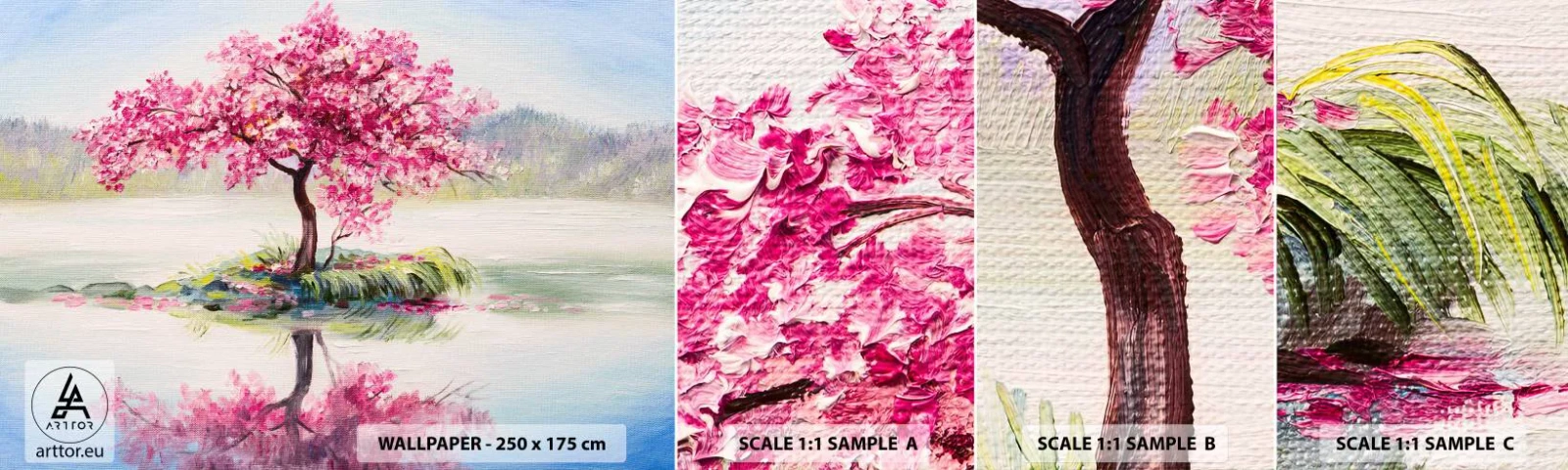 Fototapet Prøve Standard Eco - Forårsfestival - Stykke, Træ, Landskab - 100x30 cm