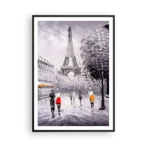 Plakat i sort ramme - En parisisk spadseretur - 70x100 cm