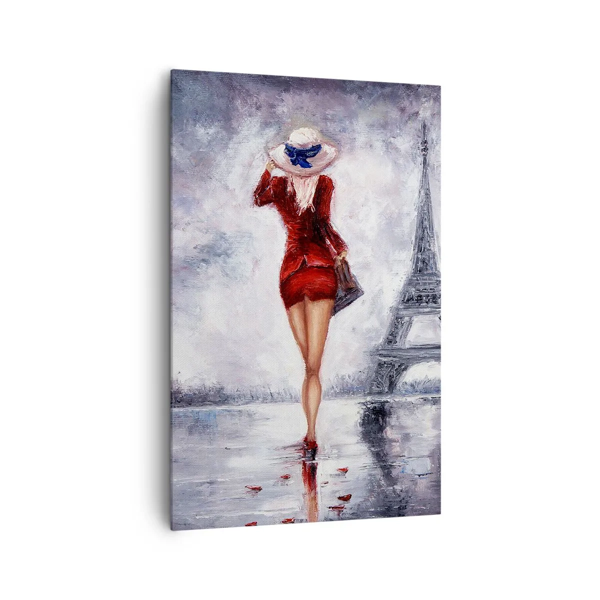 Lærredstryk - Billede på lærred - Parisiske symboler - 80x120 cm