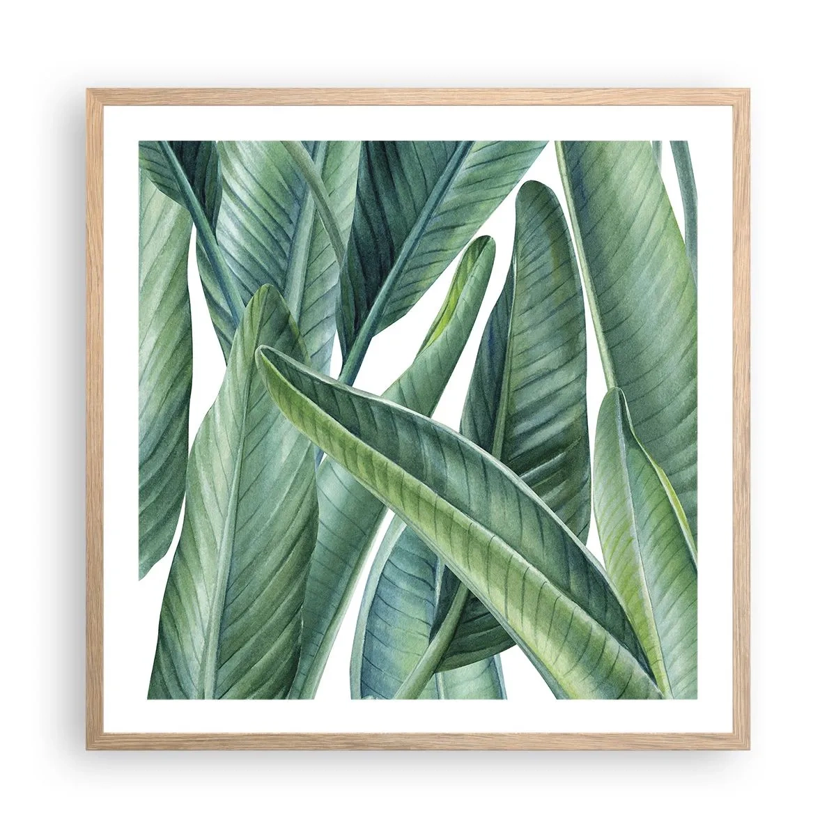 Plakat i ramme af lyst egetræ - Det grønne i sig selv - 60x60 cm