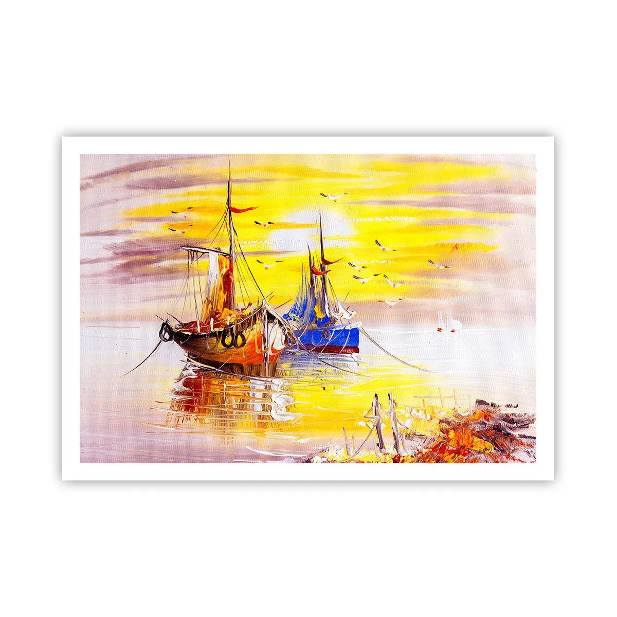 Plakat - Et velfortjent hvil i havnen - 100x70 cm