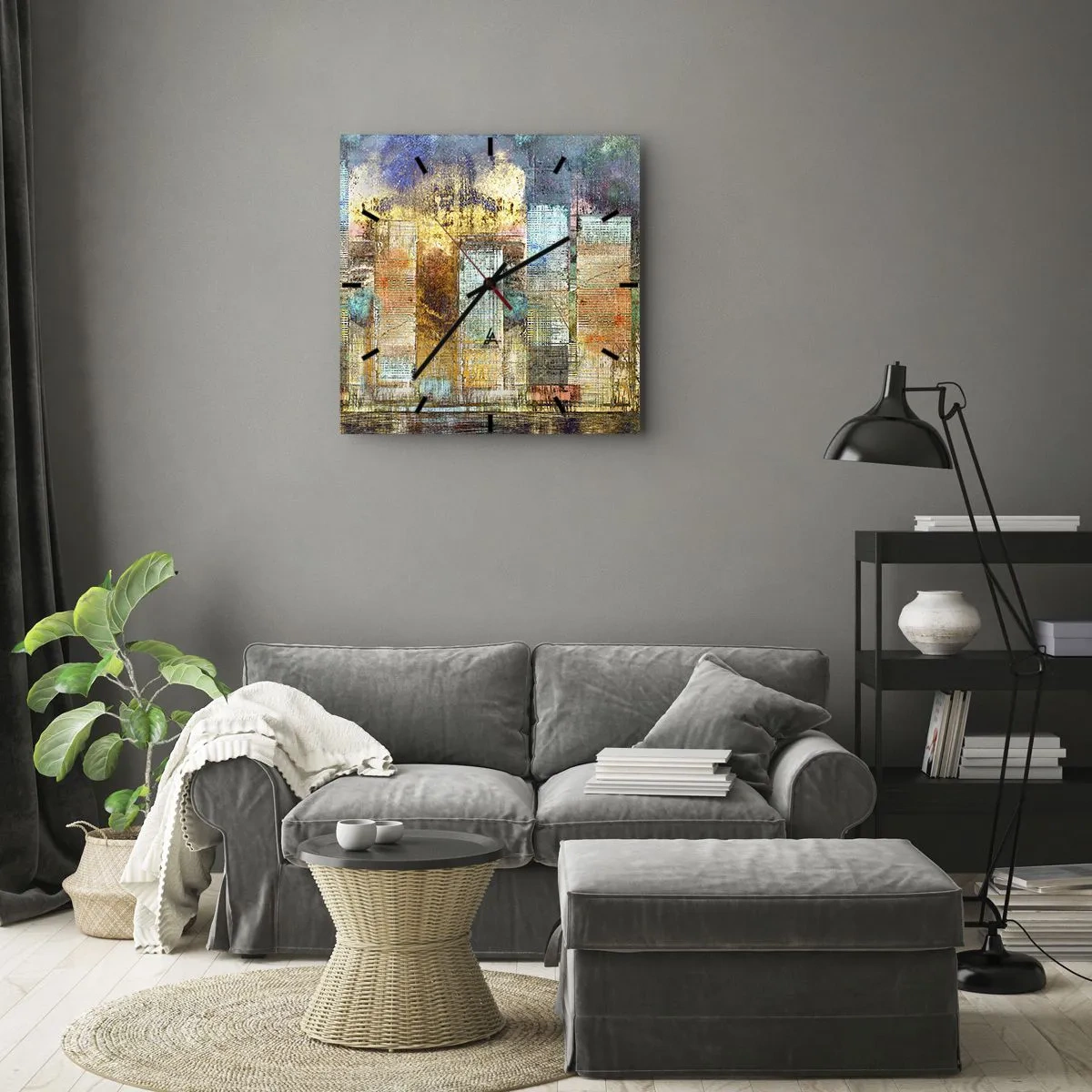 Vægur, Uret - Solrig metropol - 40x40 cm