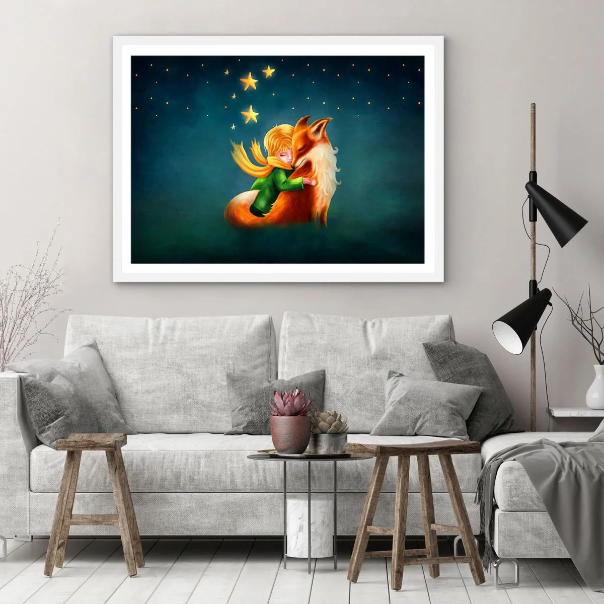 Plakat i hvid ramme - Lille Prins - 50x40 cm