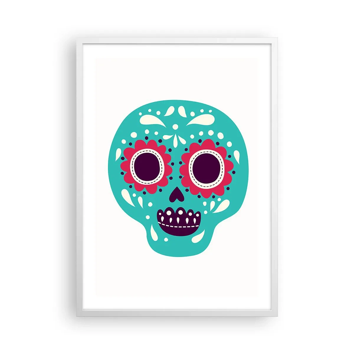 Plakat i hvid ramme - Livet - sjovt indtil døden - 50x70 cm