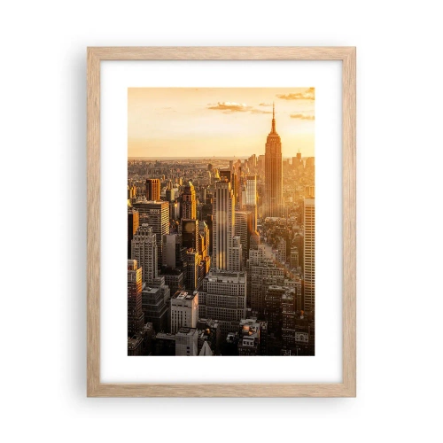 Plakat i ramme af lyst egetræ - At vokse i solen - 30x40 cm