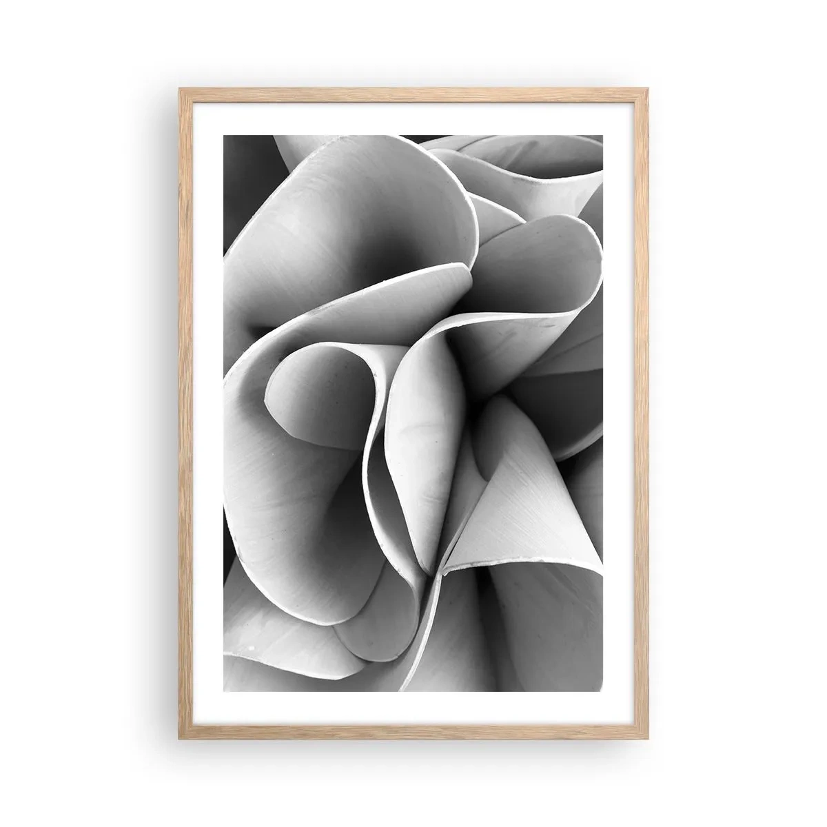 Plakat i ramme af lyst egetræ - Hvad der sker i rummet - 50x70 cm