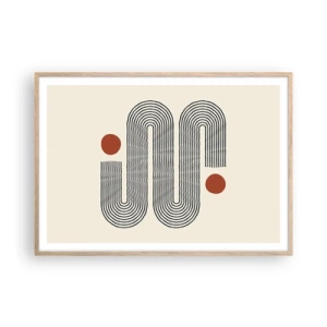 Plakat i ramme af lyst egetræ - Fra start til slut - 100x70 cm