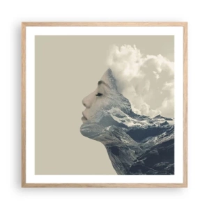 Plakat i ramme af lyst egetræ - Skønheden ved elementerne - 60x60 cm