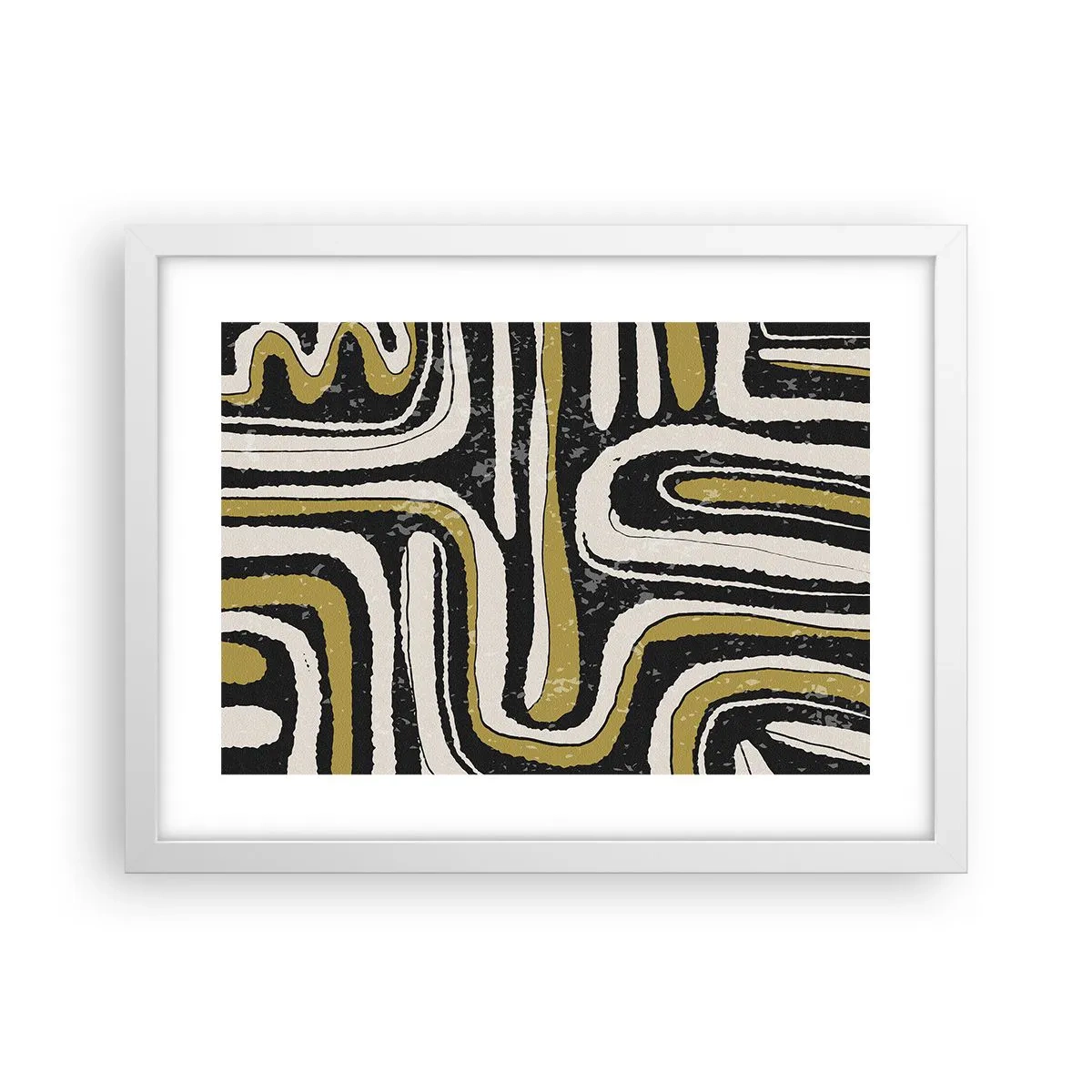 Plakat i hvid ramme - Komposition: stier og gyder - 40x30 cm